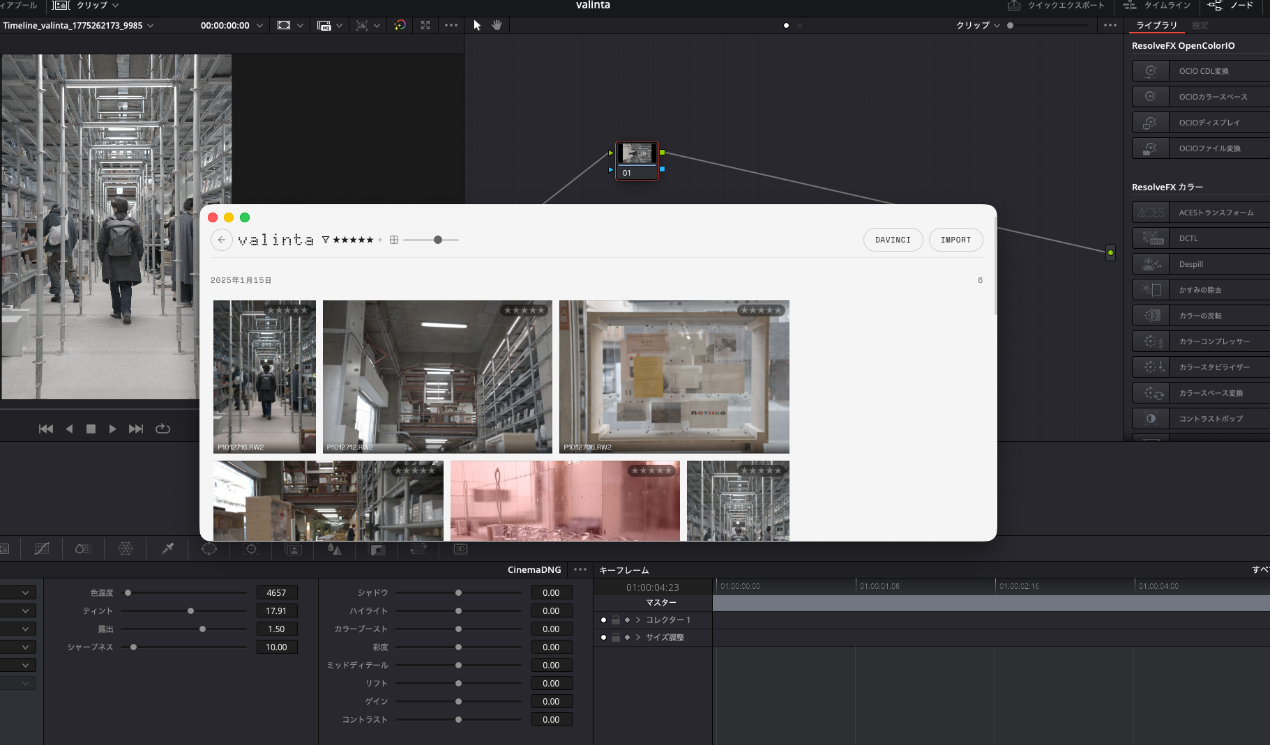 valinta — Photo grading workflow integrated with DaVinci Resolve